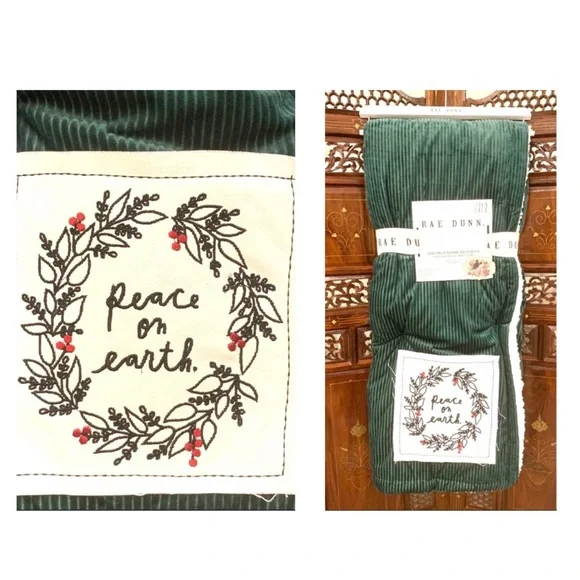 Rae Dunn Other Htf Rae Dunn Peace On Earth Sherpa Corduroy
